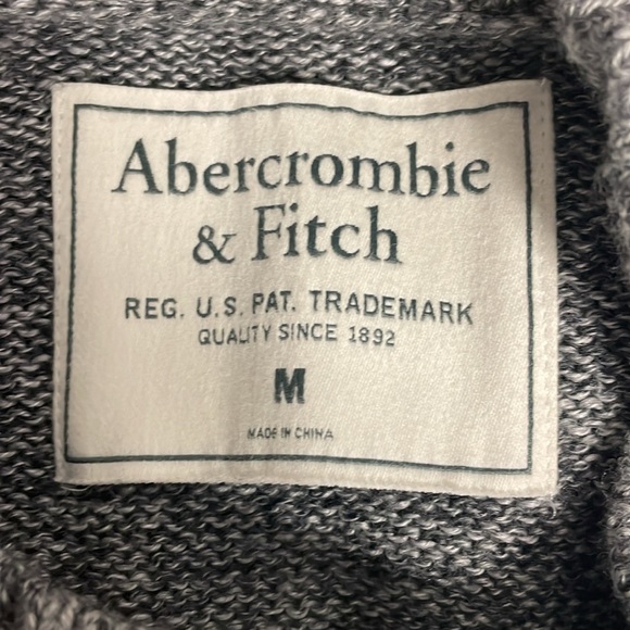 Abercrombie & Fitch Muscle Marled Grey Cotton Blend Crew Neck Sweater Medium - Picture 5 of 6